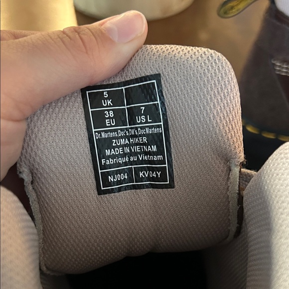 Dr. Martens Dark Brown and Cream Lace-Up Boots - Picture 2 of 6